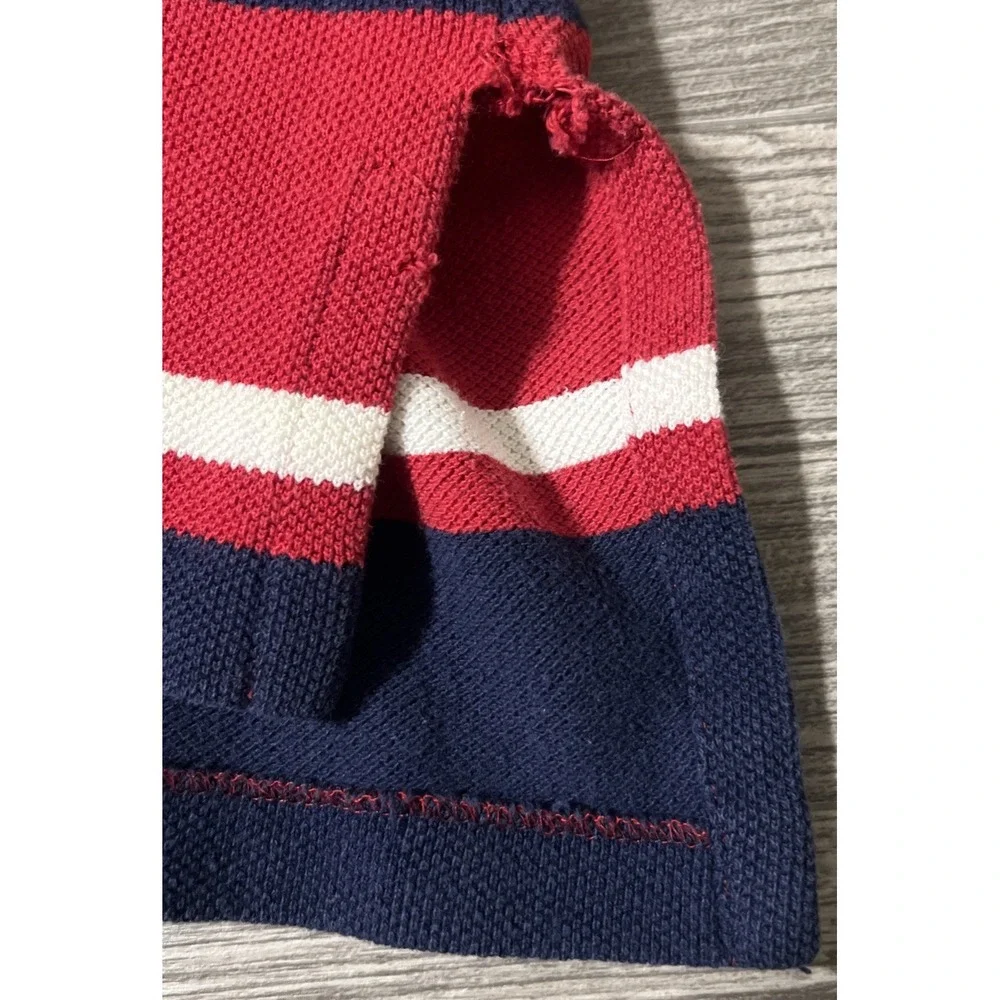 Vintage Ralph Lauren Striped Red/White/Blue Short Sleeve Rugby Polo Size Large